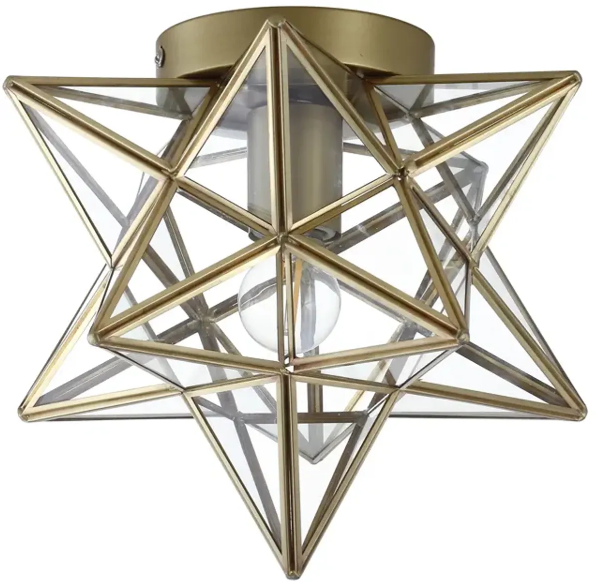 Stella Moravian Star Metal/Clear Glass LED Pendant