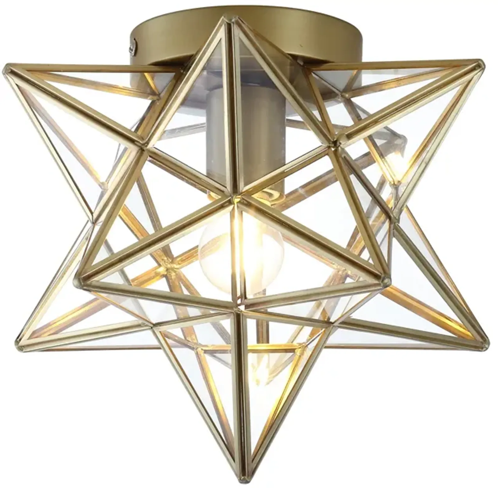 Stella Moravian Star Metal/Clear Glass LED Pendant