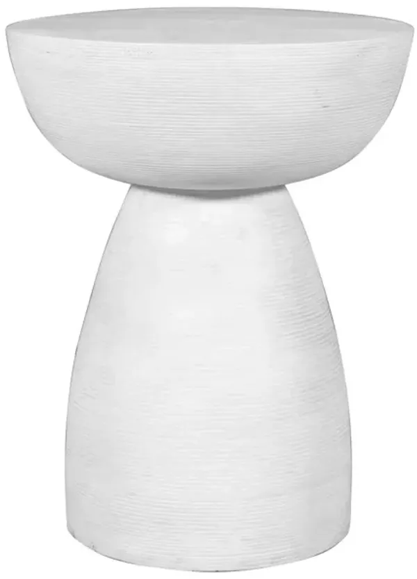 Distressed Solid Wood Round End Table for Living Room or Bedroom