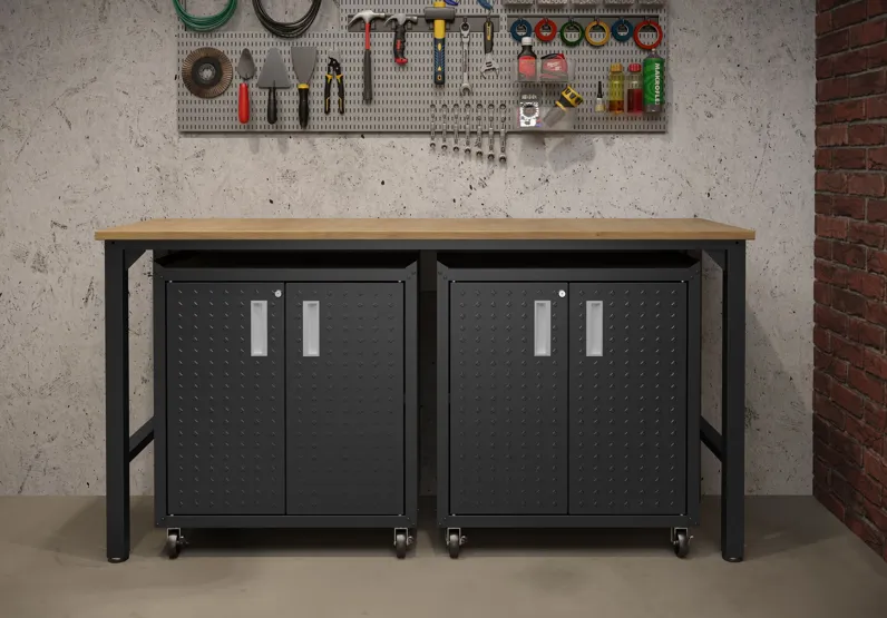 Fortress Dark Gray 3-Piece Garage Set