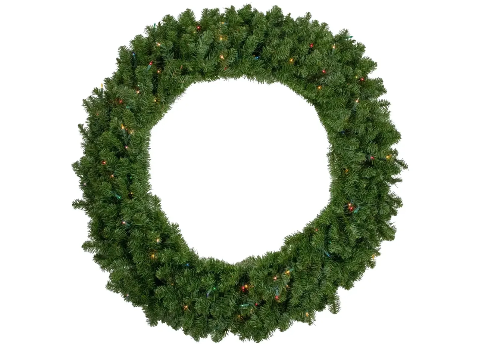 Pre-Lit Canadian Pine Artificial Christmas Wreath  48-Inch  Multicolor Lights