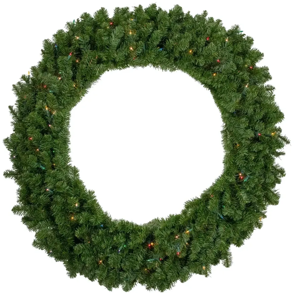 Pre-Lit Canadian Pine Artificial Christmas Wreath  48-Inch  Multicolor Lights