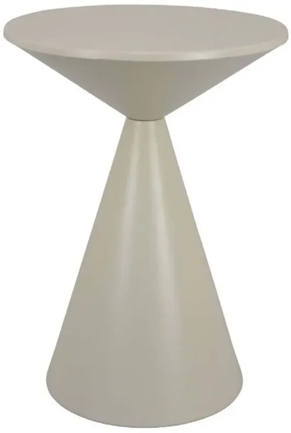 Eula Tall Plant Stand Table, 22 Inch Round Tapered Metal Base, White - Benzara