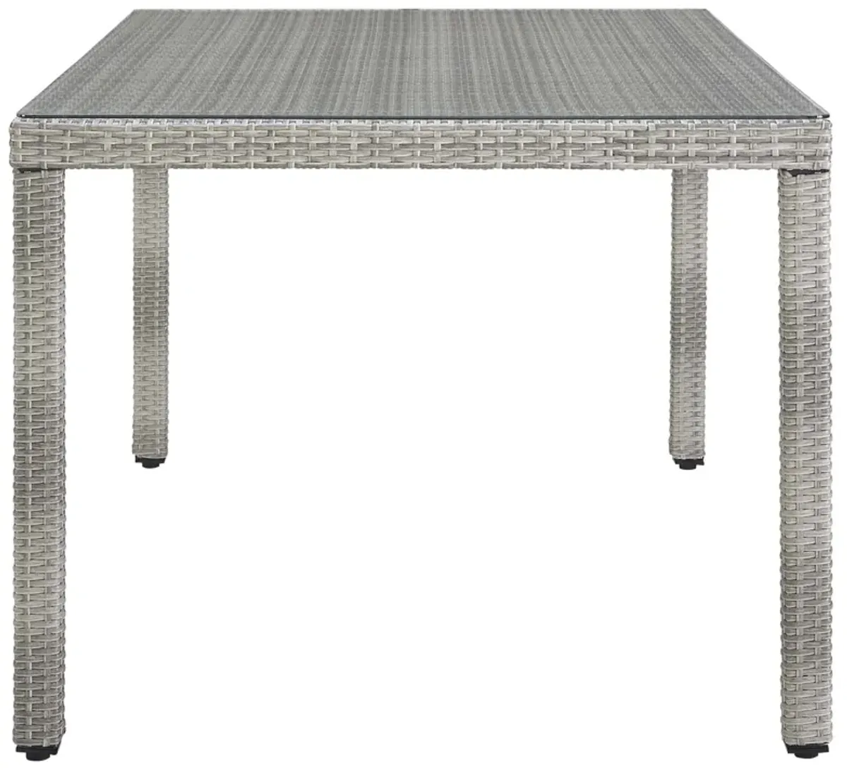 Modway - Aura 68" Outdoor Patio Wicker Rattan Dining Table Gray