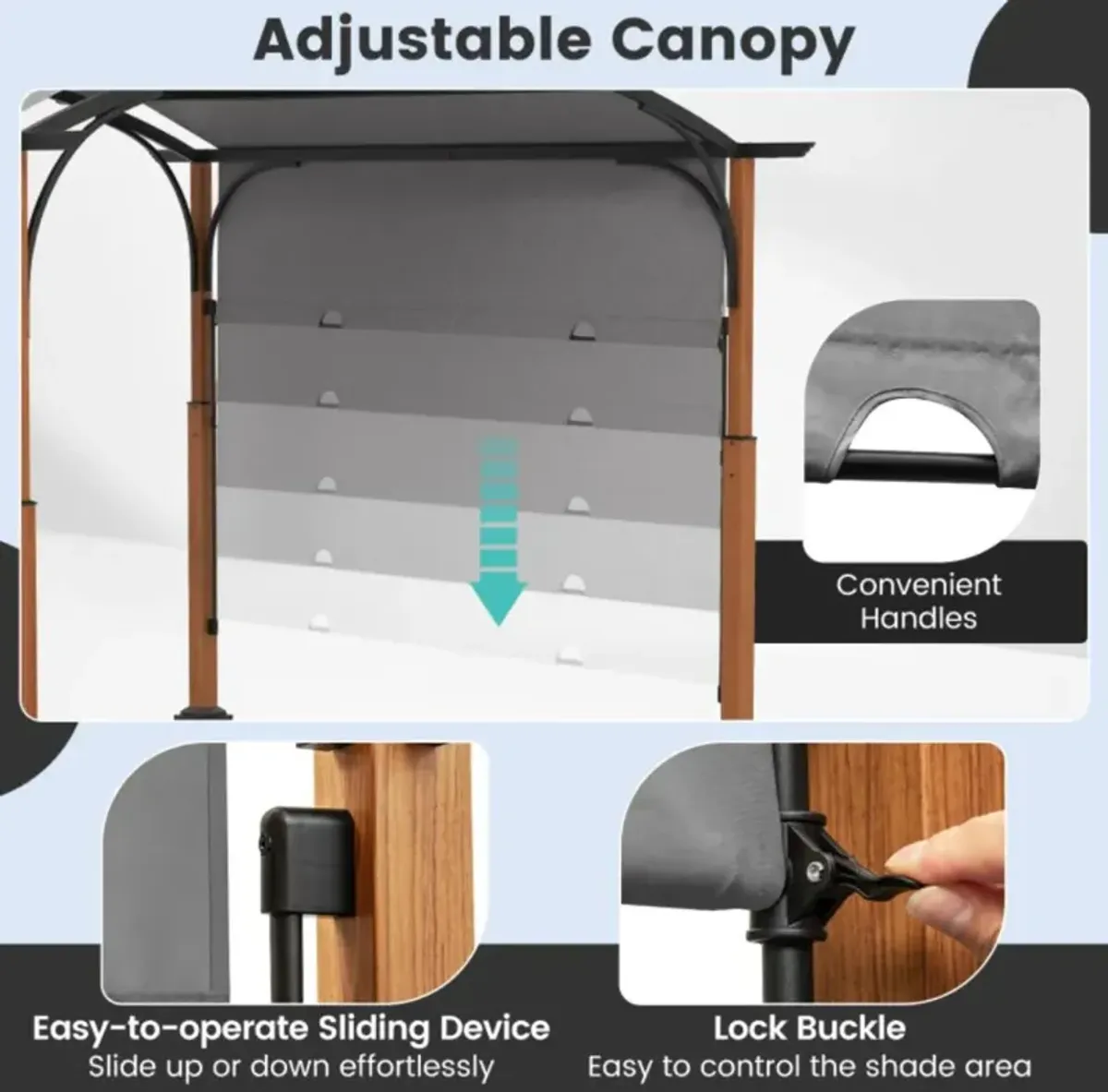 Hivvago 10 x 12 FT Outdoor Retractable Pergola with Retractable Canopy for Patio