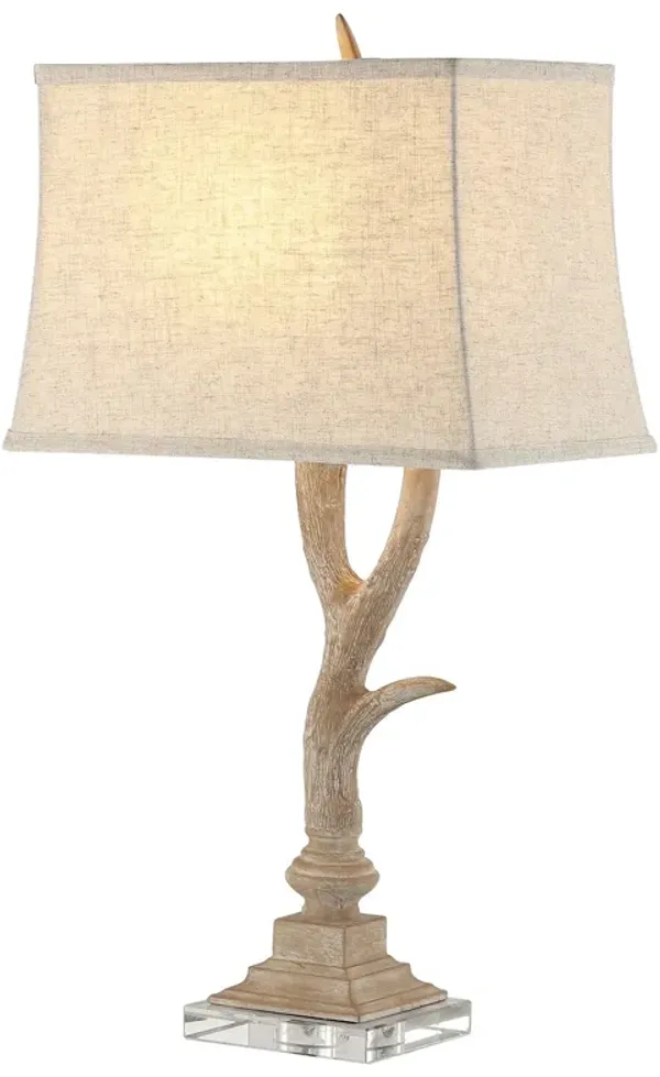 Antler Rustic Resin/Crystal LED Table Lamp