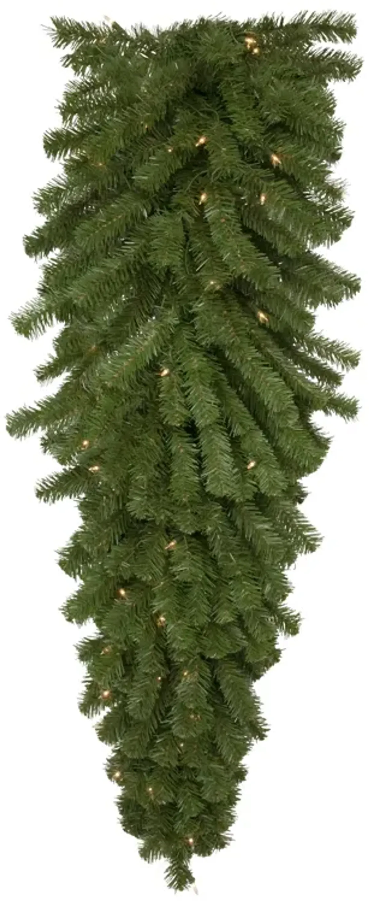 54" Pre-Lit Deluxe Dorchester Pine Artificial Christmas Teardrop Swag  Clear Lights