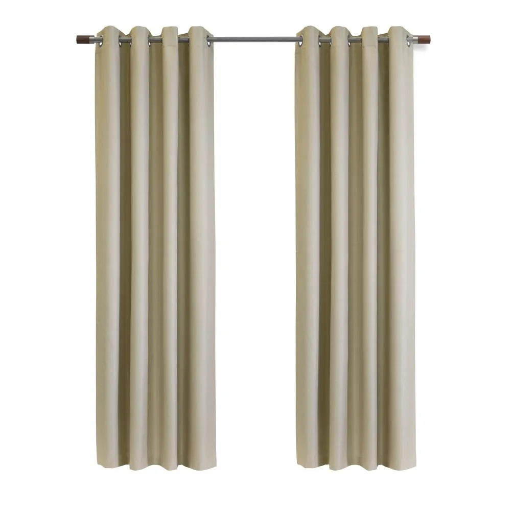 Thermaplus Newberry Blackout Window Treatment Grommet Curtain Panel for Bedroom Livingroom 52" x 95" Linen