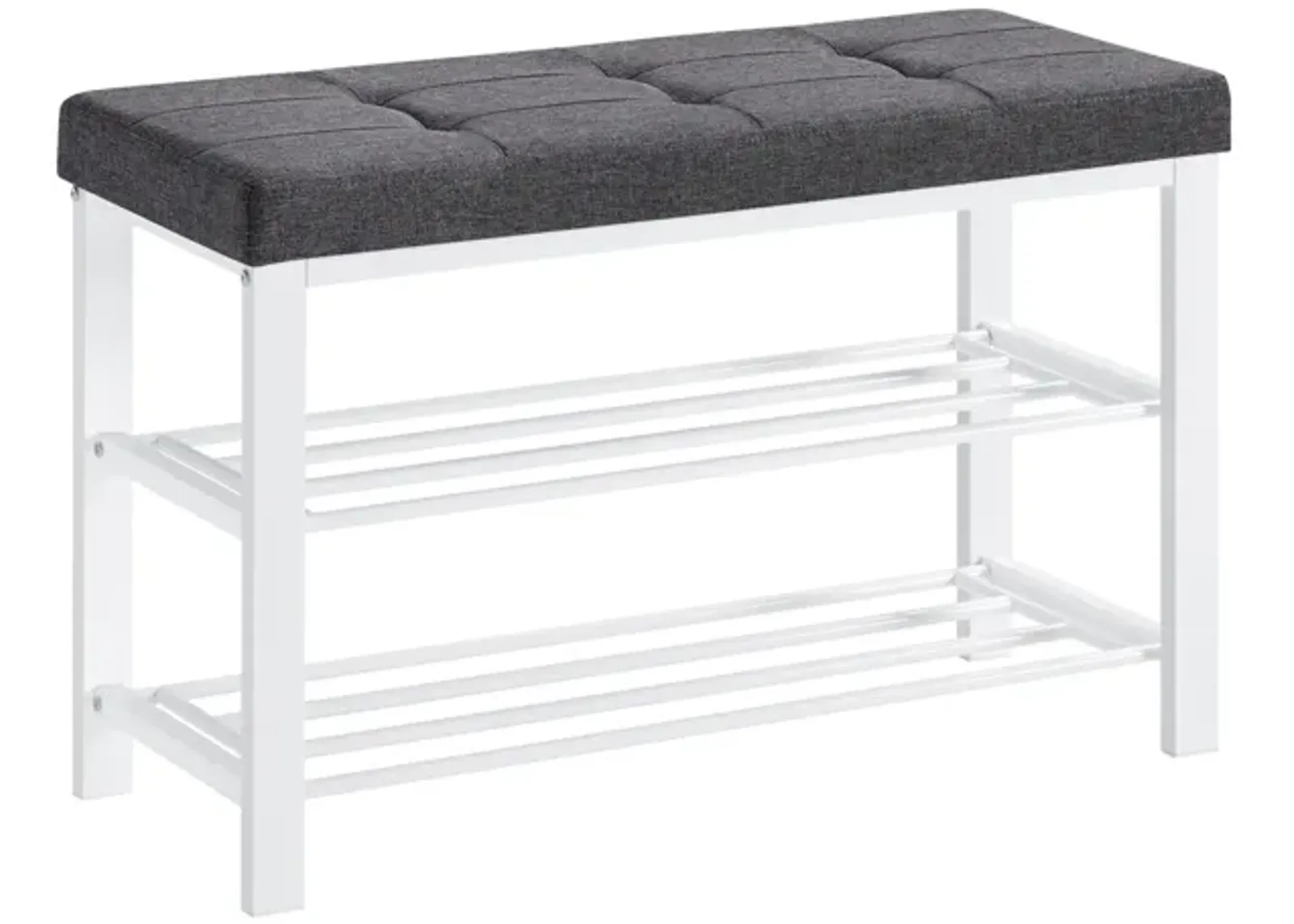 3-Tier Shoe Bench with Foam Padded Seat - Entryway Storage Organizer