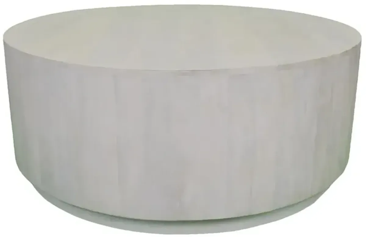 Carolina Living Tamia 42 Round Wooden Coffee Table - Distressed White
