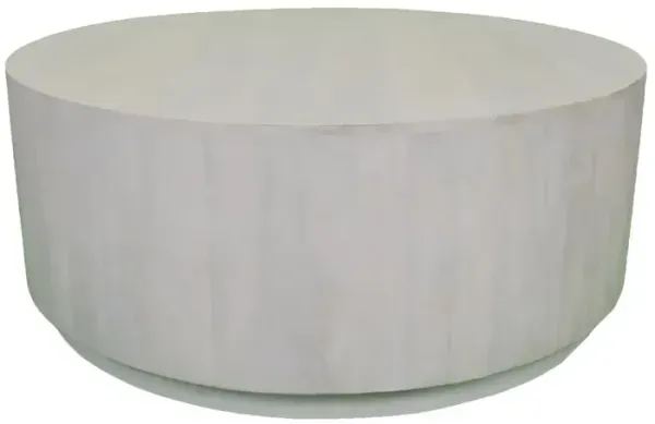 Carolina Living Tamia 42 Round Wooden Coffee Table - Distressed White