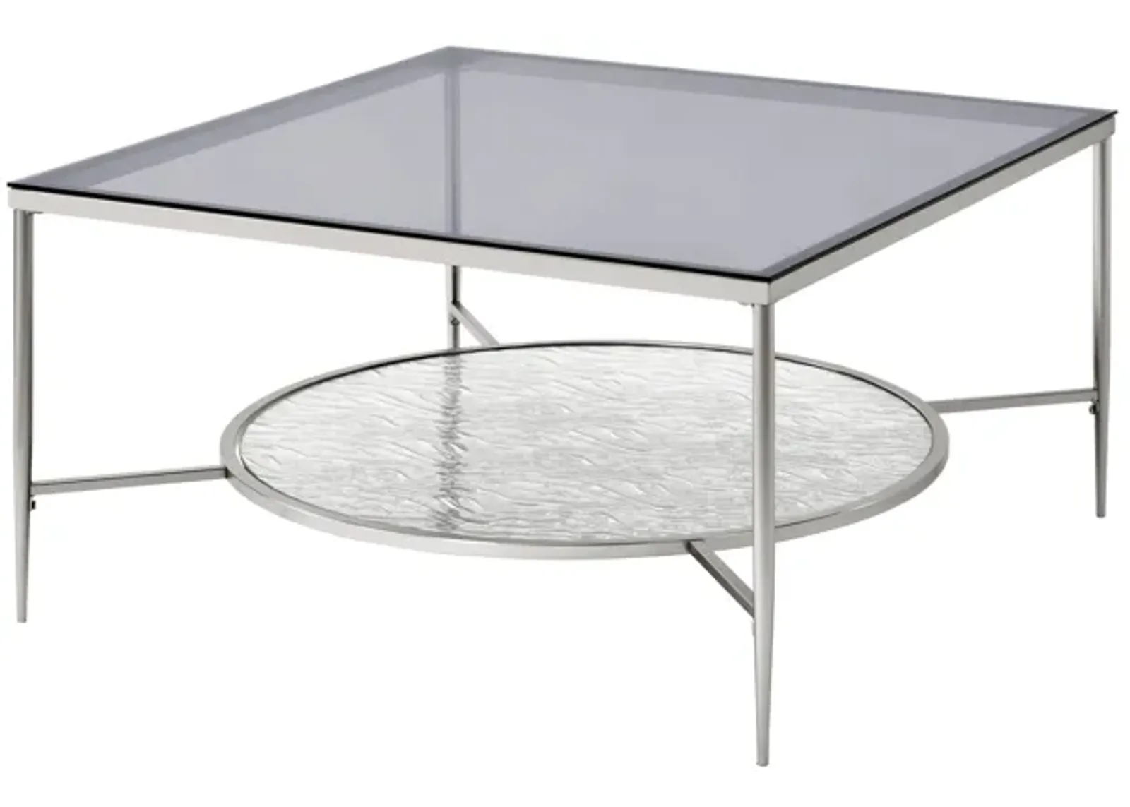 ACME Adelrik Coffee Table, Glass & Chrome Finish