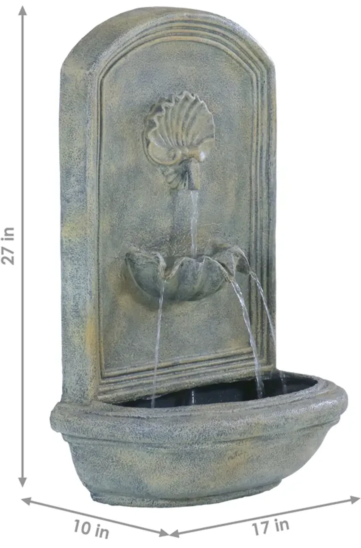 Sunnydaze Seaside Polystone Outdoor Solar Wall Fountain