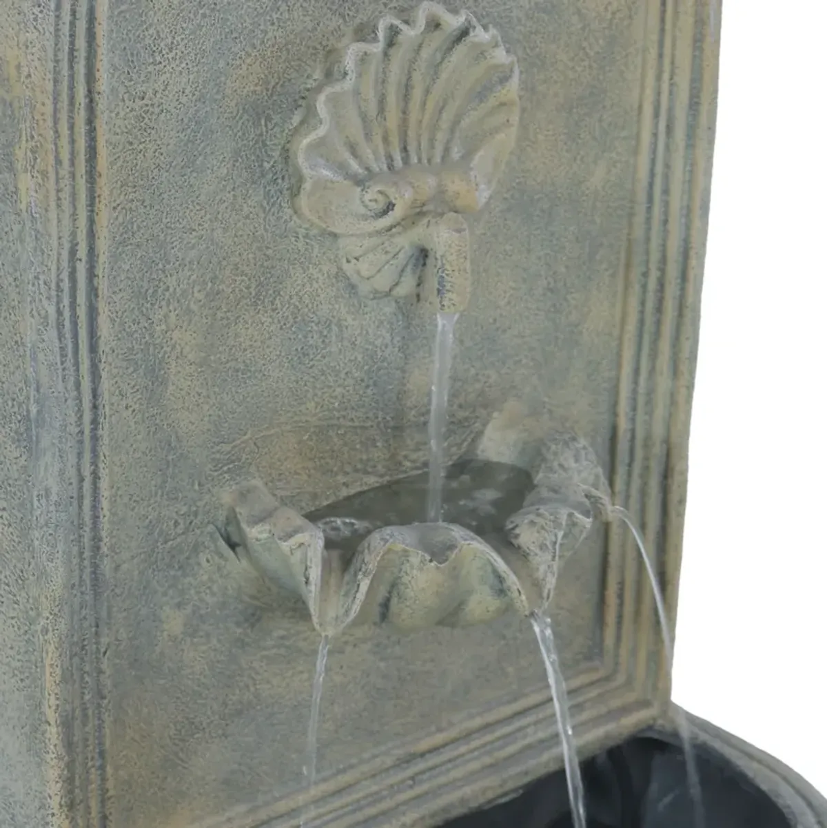 Sunnydaze Seaside Polystone Outdoor Solar Wall Fountain