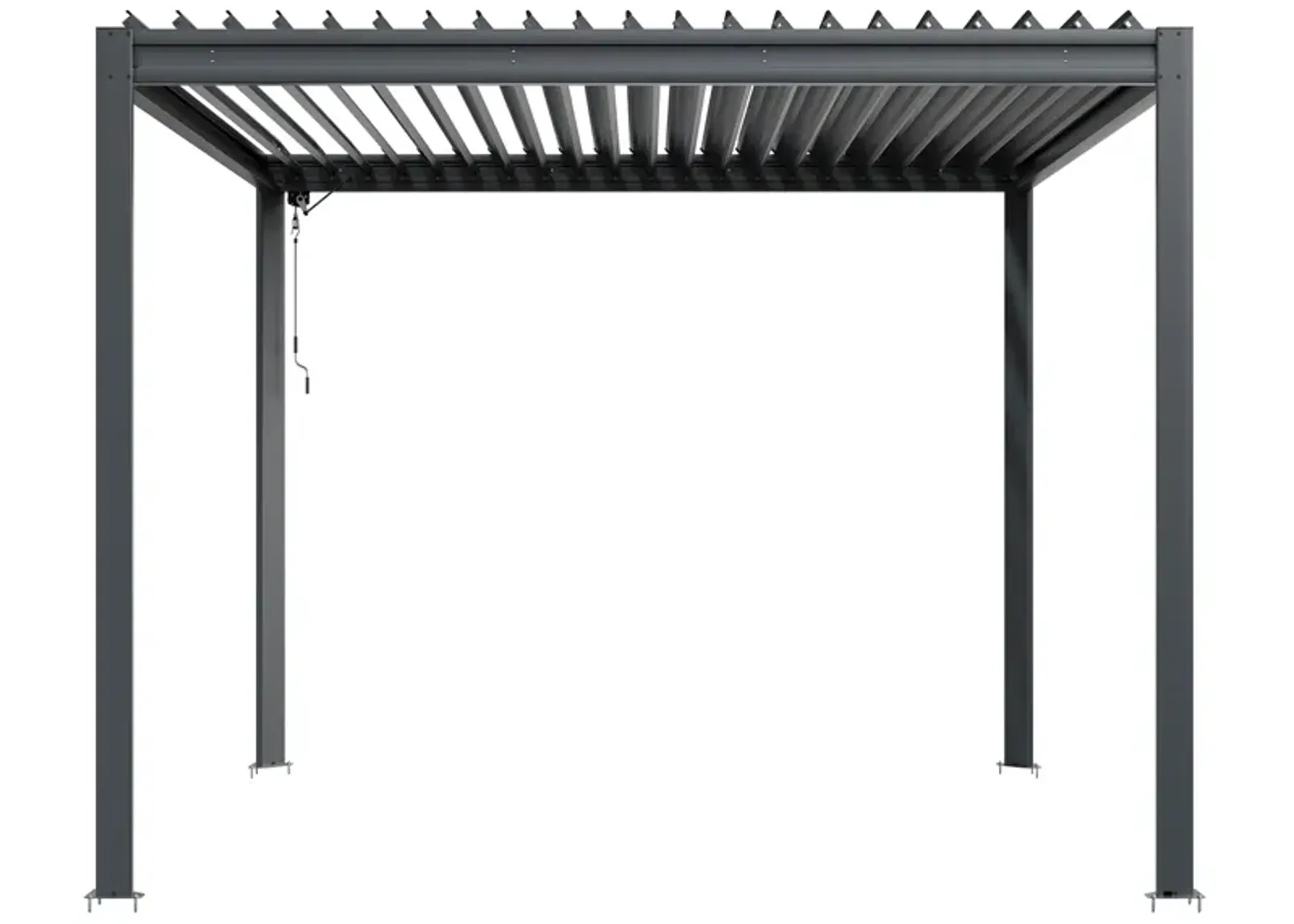 MONDAWE 10X10FT Outdoor Louvered Aluminum Pergola with Adjustable Roof and Efficient Drainage System for Patio, Deck, Garden