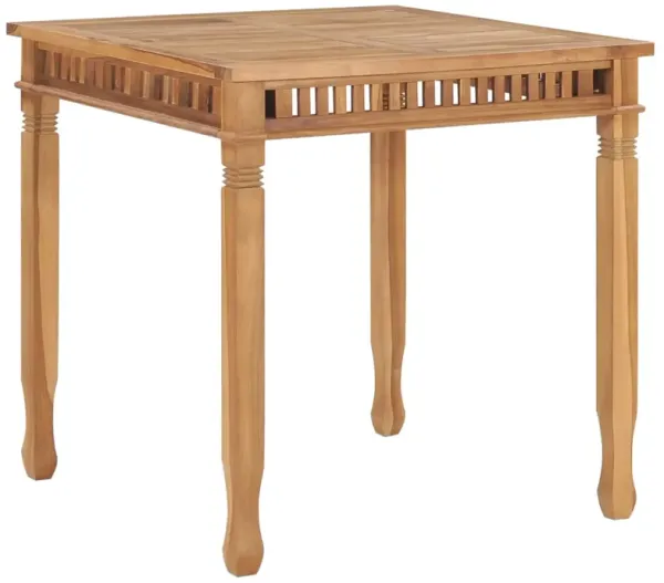 vidaXL Garden Dining Table 31.5"x31.5"x31.5" Solid Teak Wood