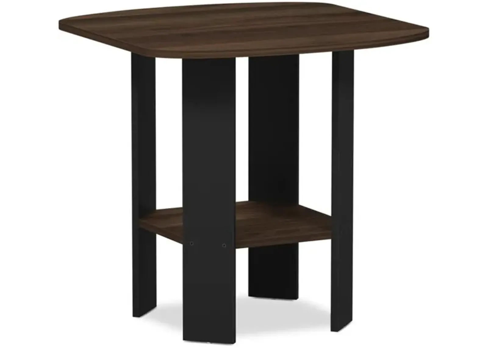 FURINNO Simple Design End/SideTable, 1-Pack, Columbia Walnut/Black