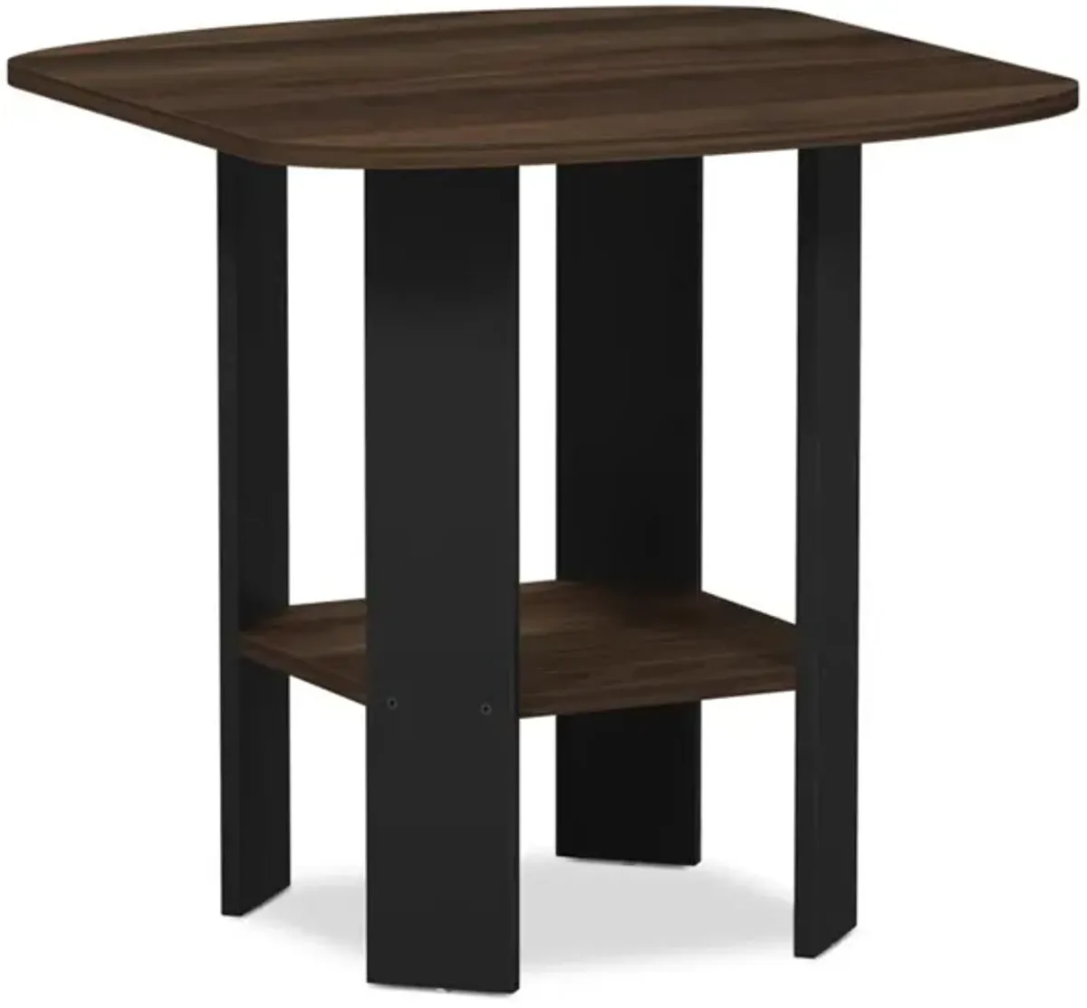 FURINNO Simple Design End/SideTable, 1-Pack, Columbia Walnut/Black