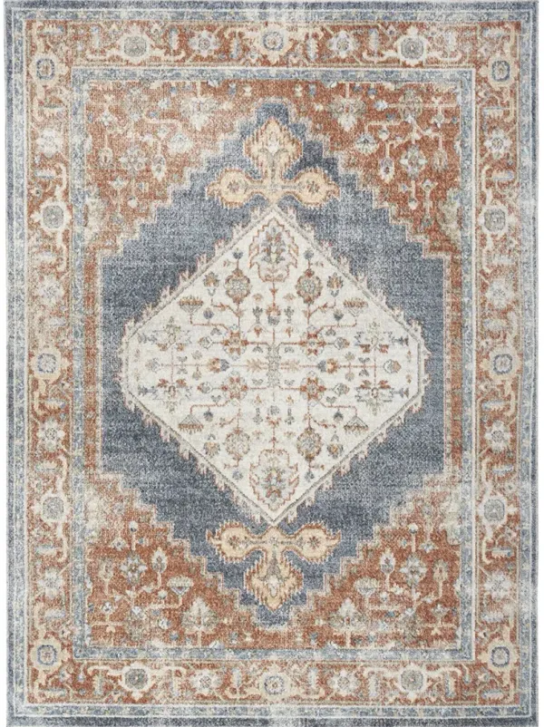 Astra Machine Washable ASW11 Denim/Multicolor 9' x 12' Rug