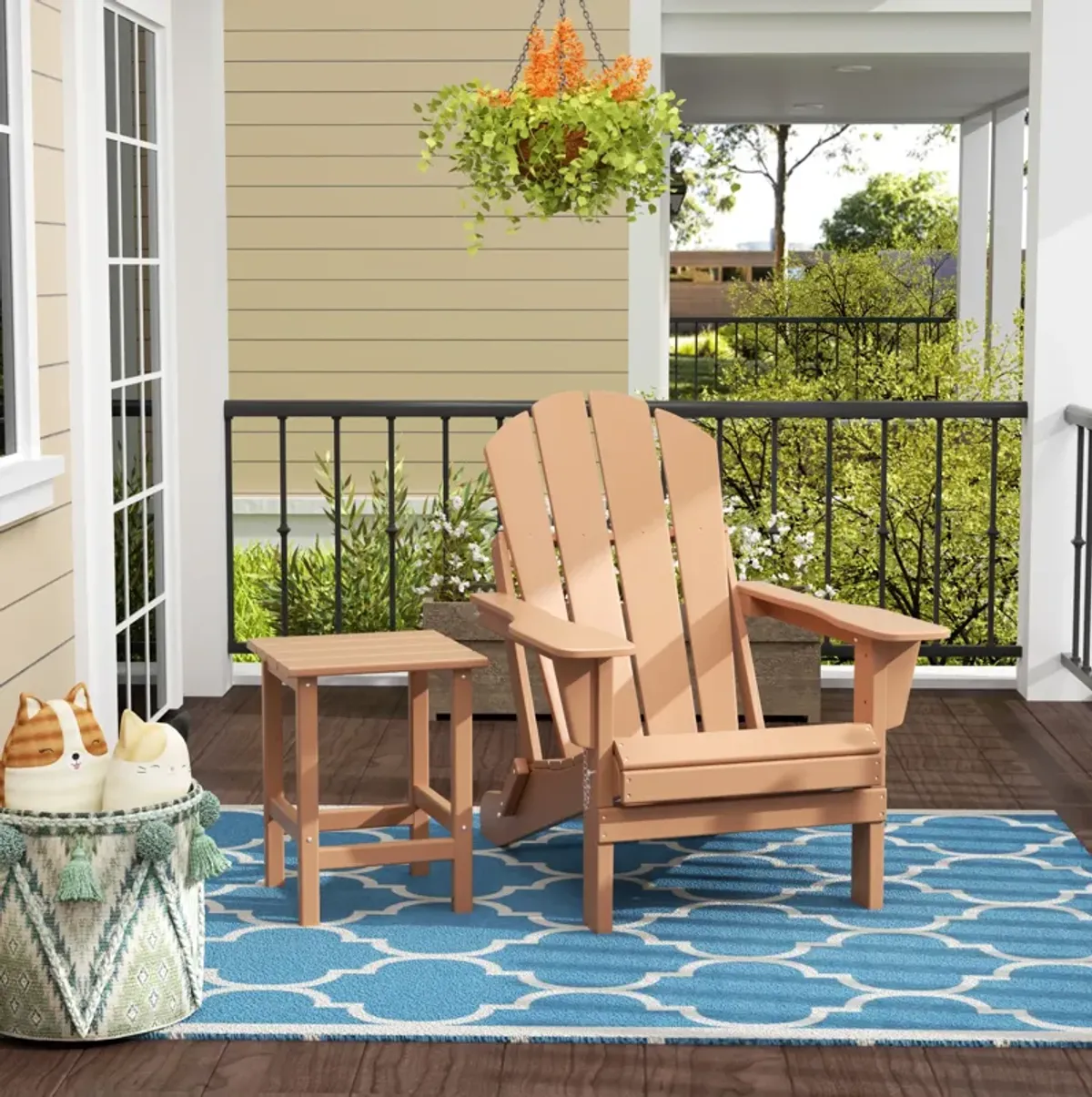 WestinTrends Outdoor Patio Adirondack Chair with Side Table