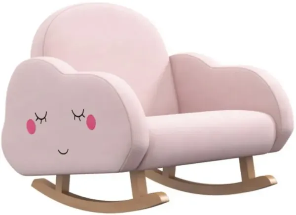 Kids' Rocker Armchair Cozy Upholstered Rocking Chair for Nursery, Playroom & Bedroom