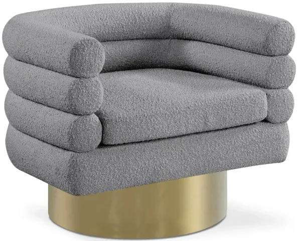 Meridian Furniture Tessa Grey Boucle Fabric Accent Chair
