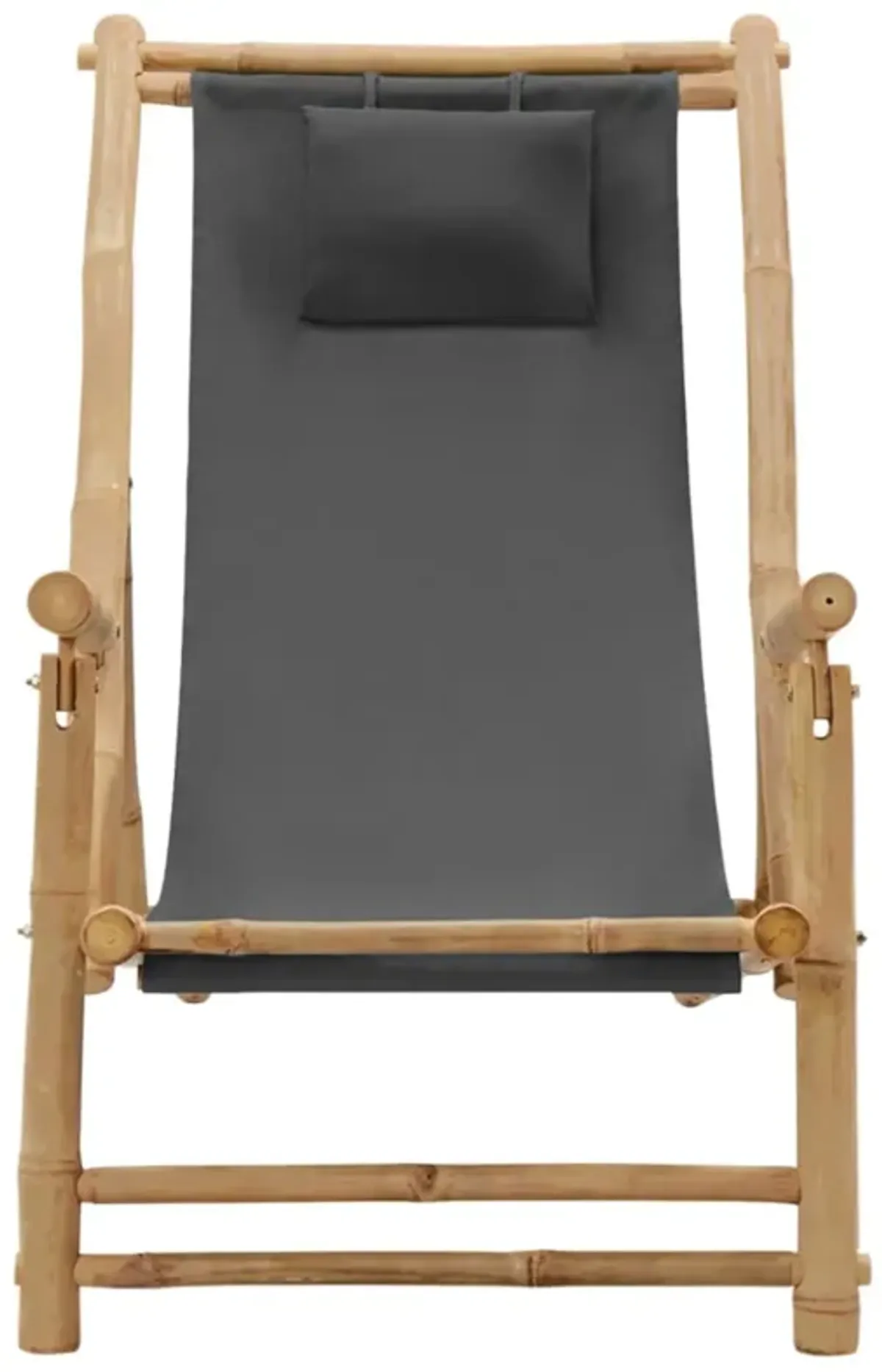 vidaXL Deck Chair Bamboo and Canvas Dark Gray