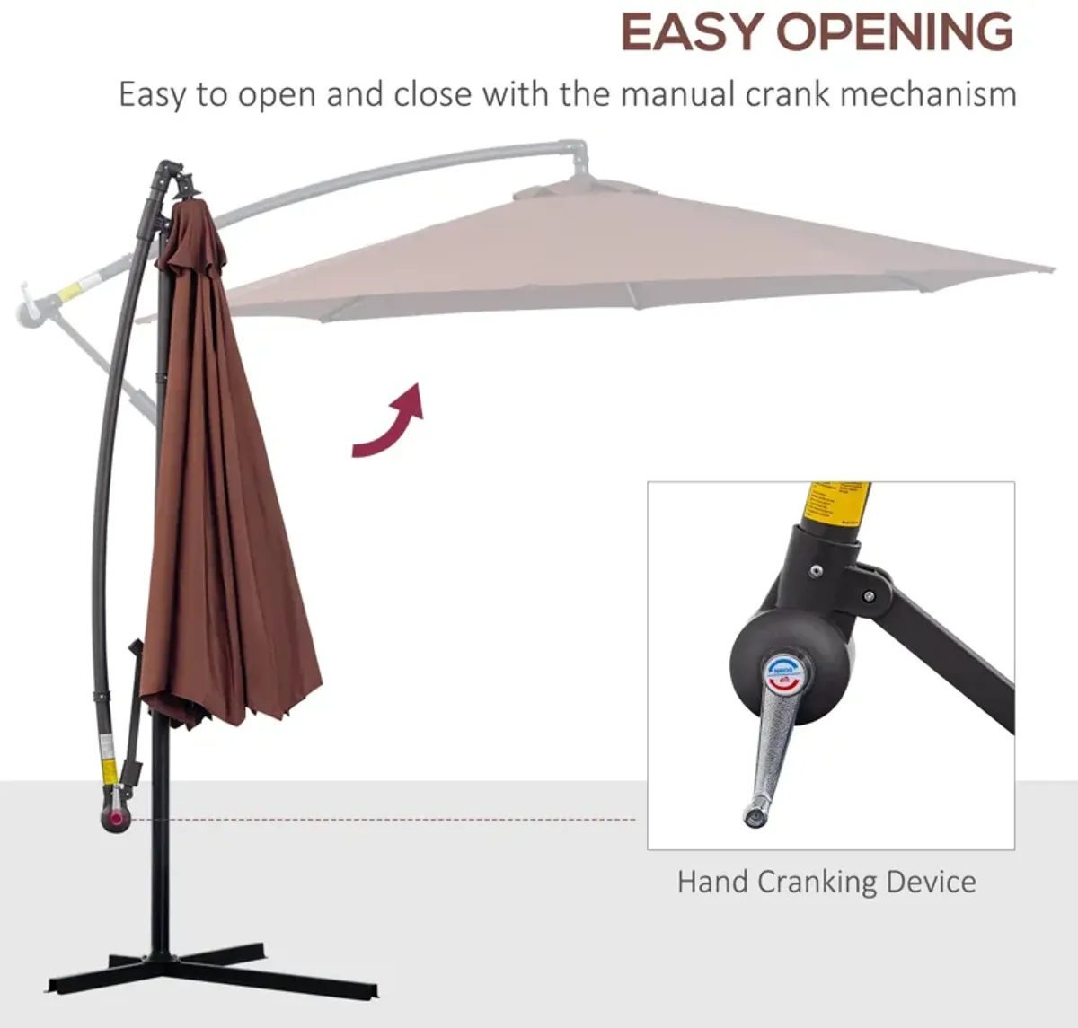 Flexible Shade Solution: 10ft Brown Cantilever Umbrella with UV Protection