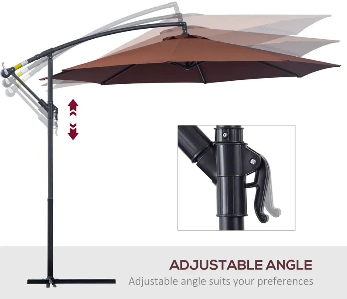 Flexible Shade Solution: 10ft Brown Cantilever Umbrella with UV Protection