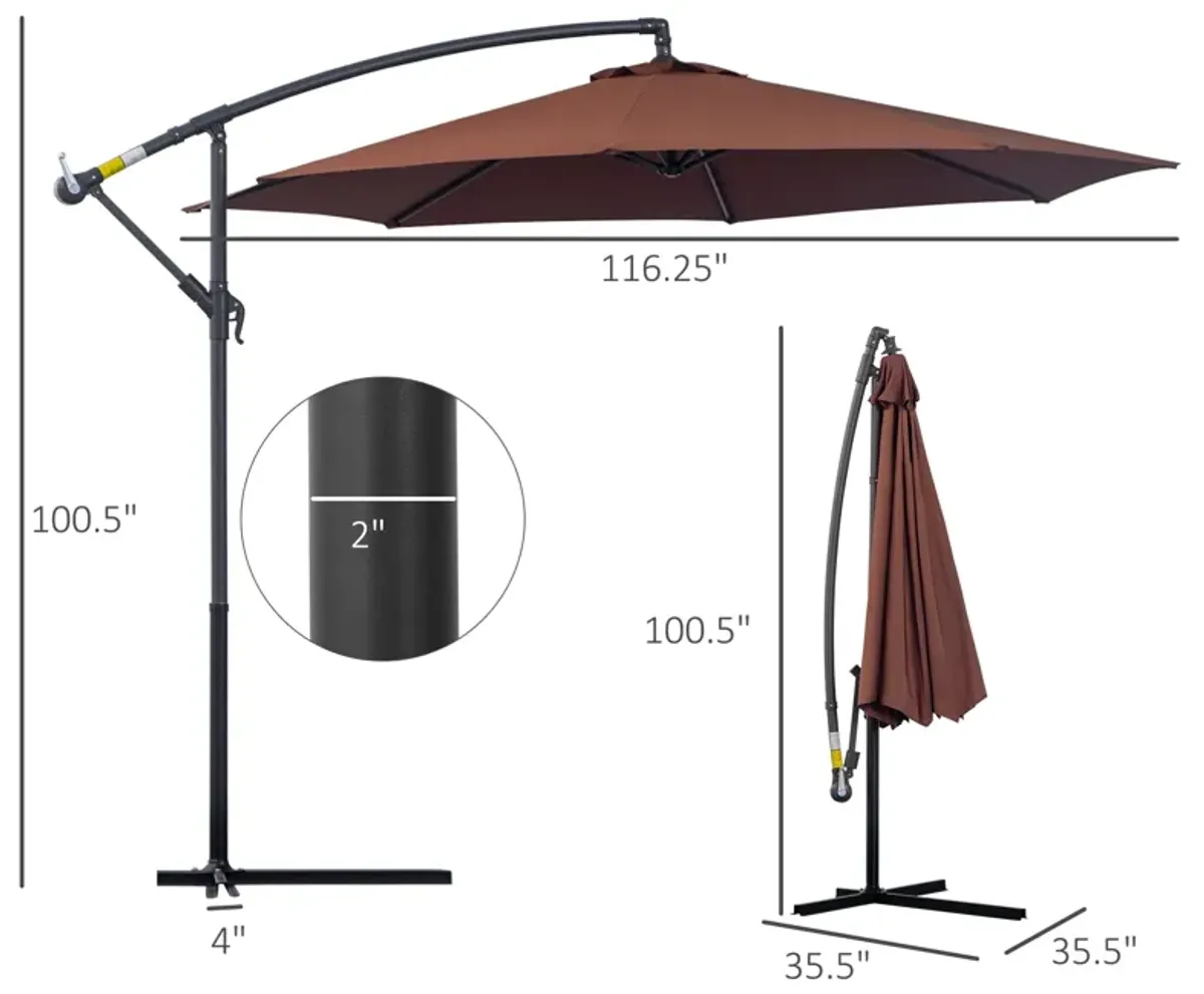 Flexible Shade Solution: 10ft Brown Cantilever Umbrella with UV Protection