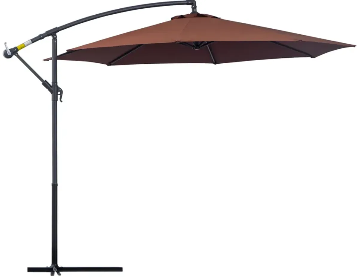 Flexible Shade Solution: 10ft Brown Cantilever Umbrella with UV Protection