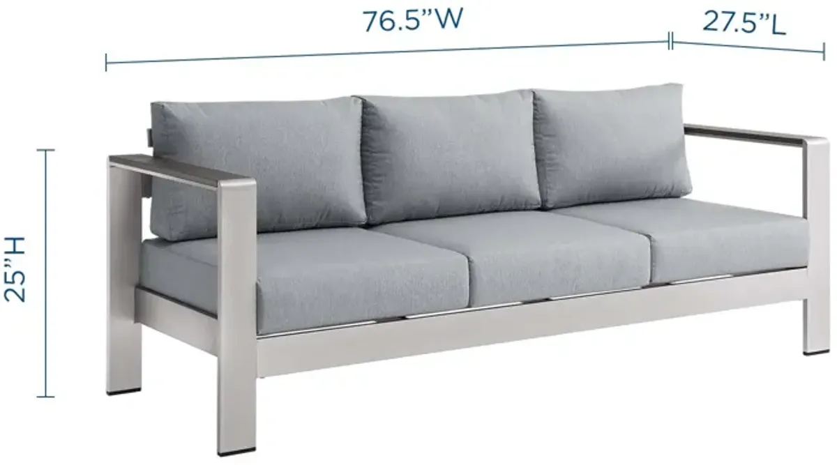 Modway - Shore Outdoor Patio Aluminum Sofa