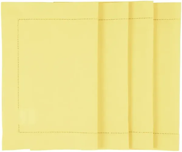 Solino Home Cotton Linen Placemats 14 x 19 Inch Set of 4 - Cotton Linen Hemstitch