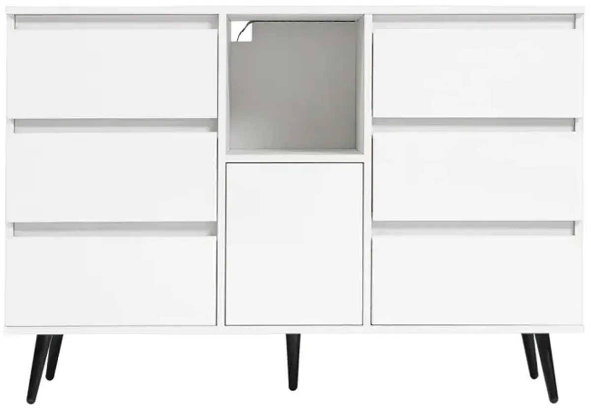 White High Gloss Sideboard with LED Light