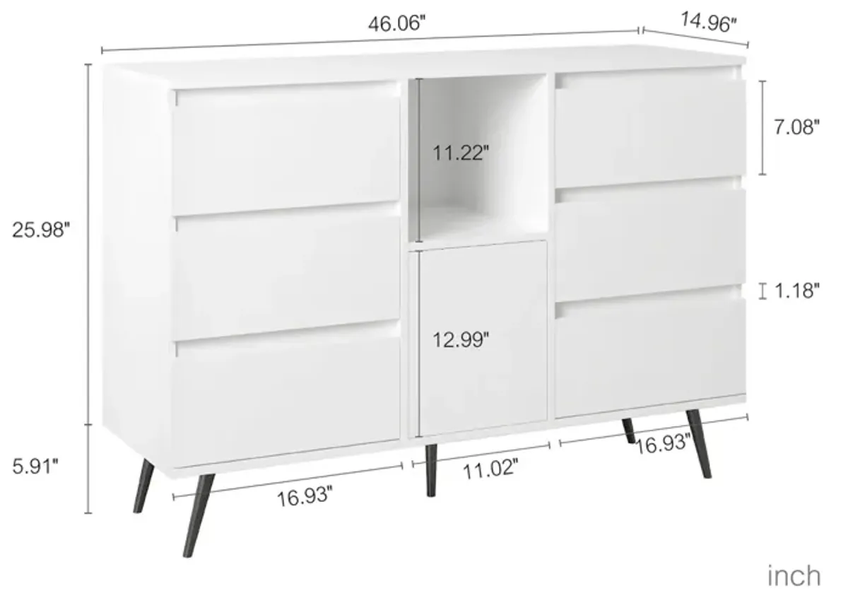 White High Gloss Sideboard with LED Light