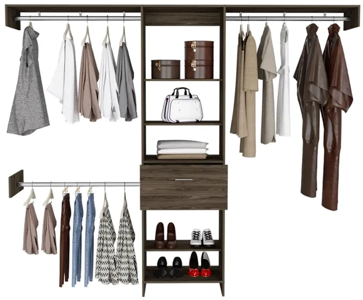 250 Closet System British, Bedroom, Dark Walnut