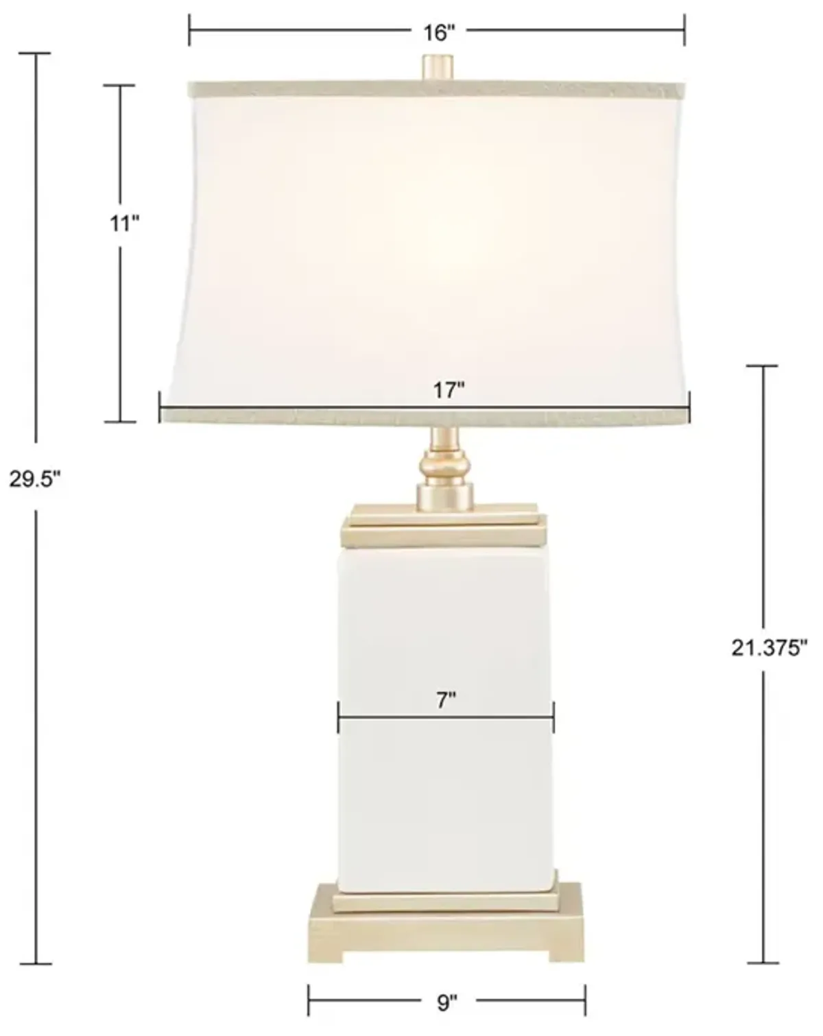 Colette Rectangular Ceramic Table Lamp