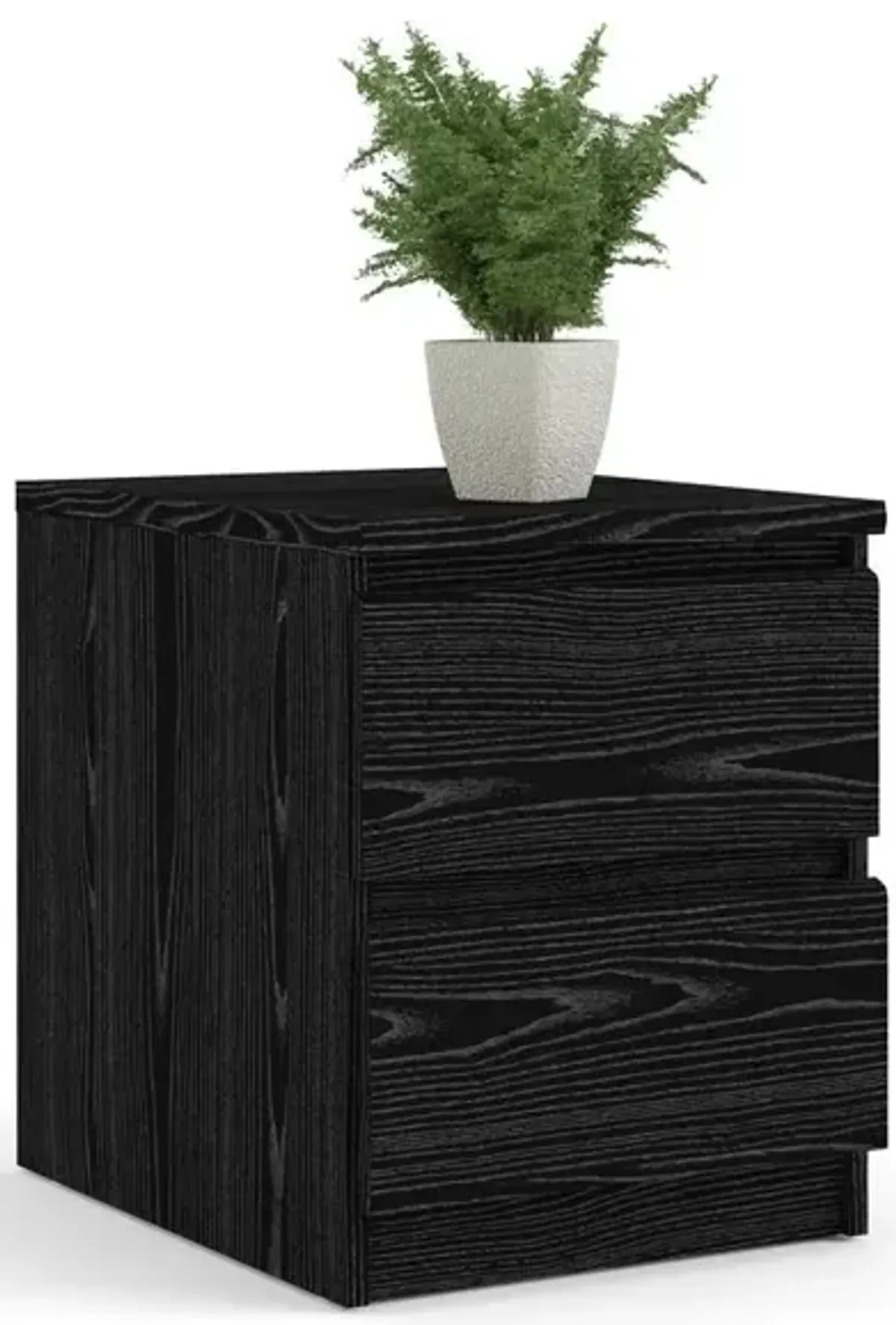 Tvilum Scottsdale 2 Drawer Nightstand - Black Wood Grain