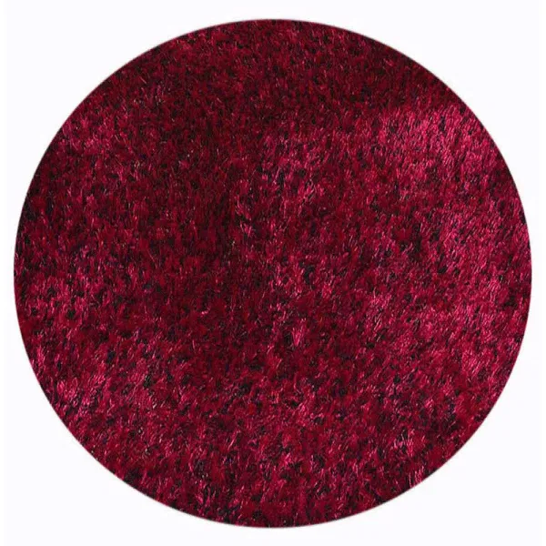 RUGSOTIC CARPETS HAND TUFTED SHAG POLYESTER ECO-FRIENDLY AREA RUGS  - 8'x8', Round, Violet Black, Solid Plain Design, High Pile Thick Handmade Anti Skid Area Rugs for Living Room, Bed Room K00111