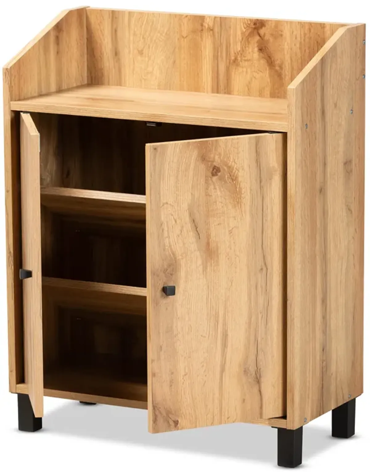 Baxton Studio Rossin Modern Oak Brown Finished Wood 2 Door Entryway Shoe Storage Cabinet