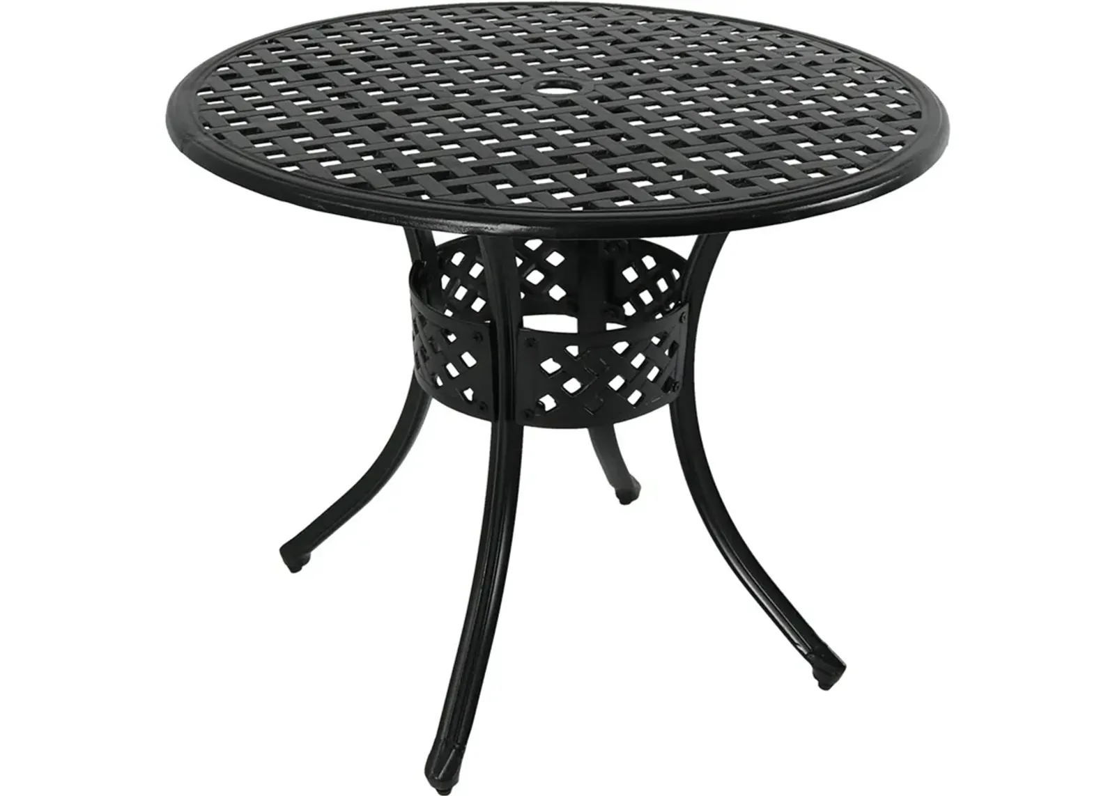 Sunnydaze 33 in Cast Aluminum Round Patio Dining Table - Black