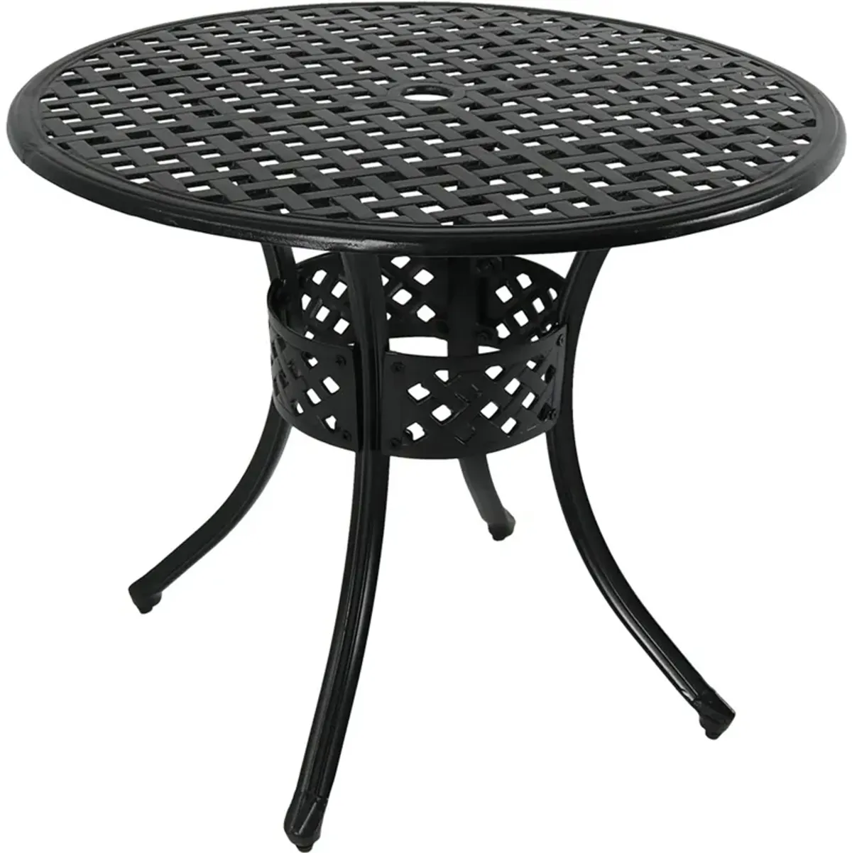 Sunnydaze 33 in Cast Aluminum Round Patio Dining Table - Black