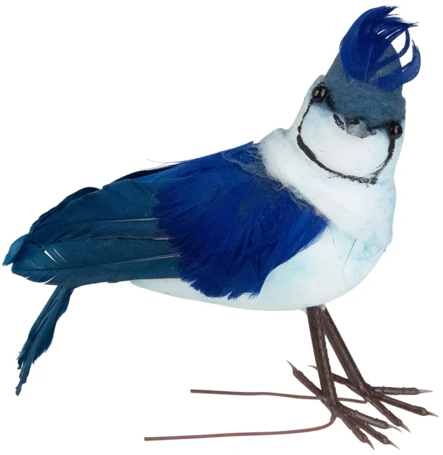 4.5" Blue and White Blue Jay Clip-On Christmas Ornament