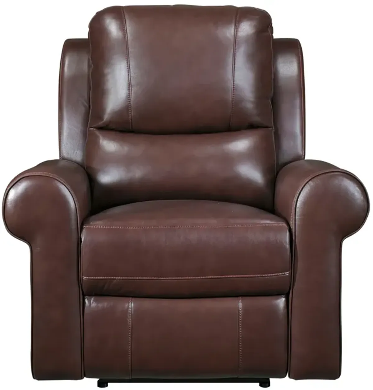 Michael 39 Inch Power Recliner Chair, USB Port, Brown Top Grain Leather - Benzara