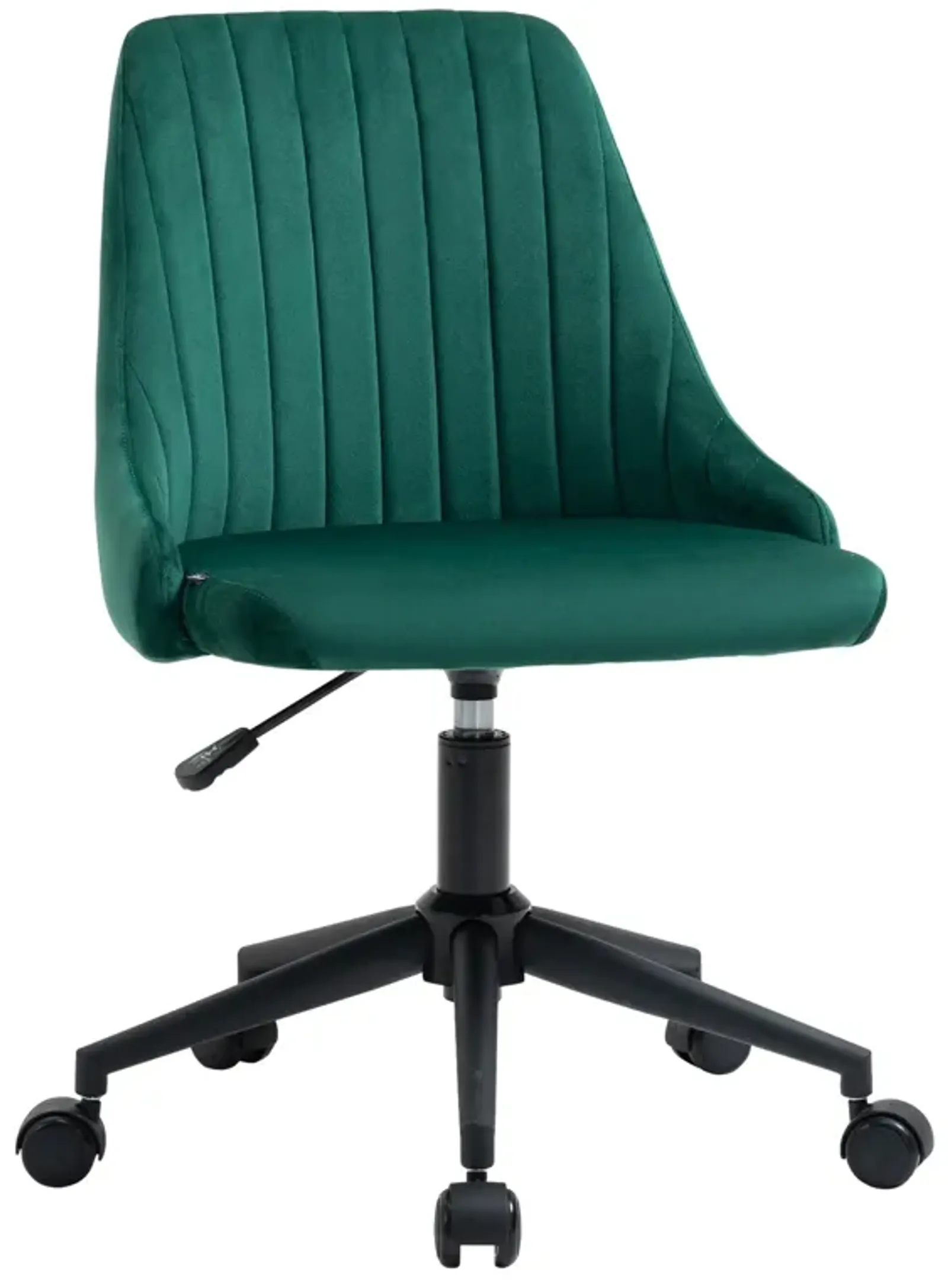 Green Workstation Seat: Velvet Swivel Mid-Back Chair for Home Office