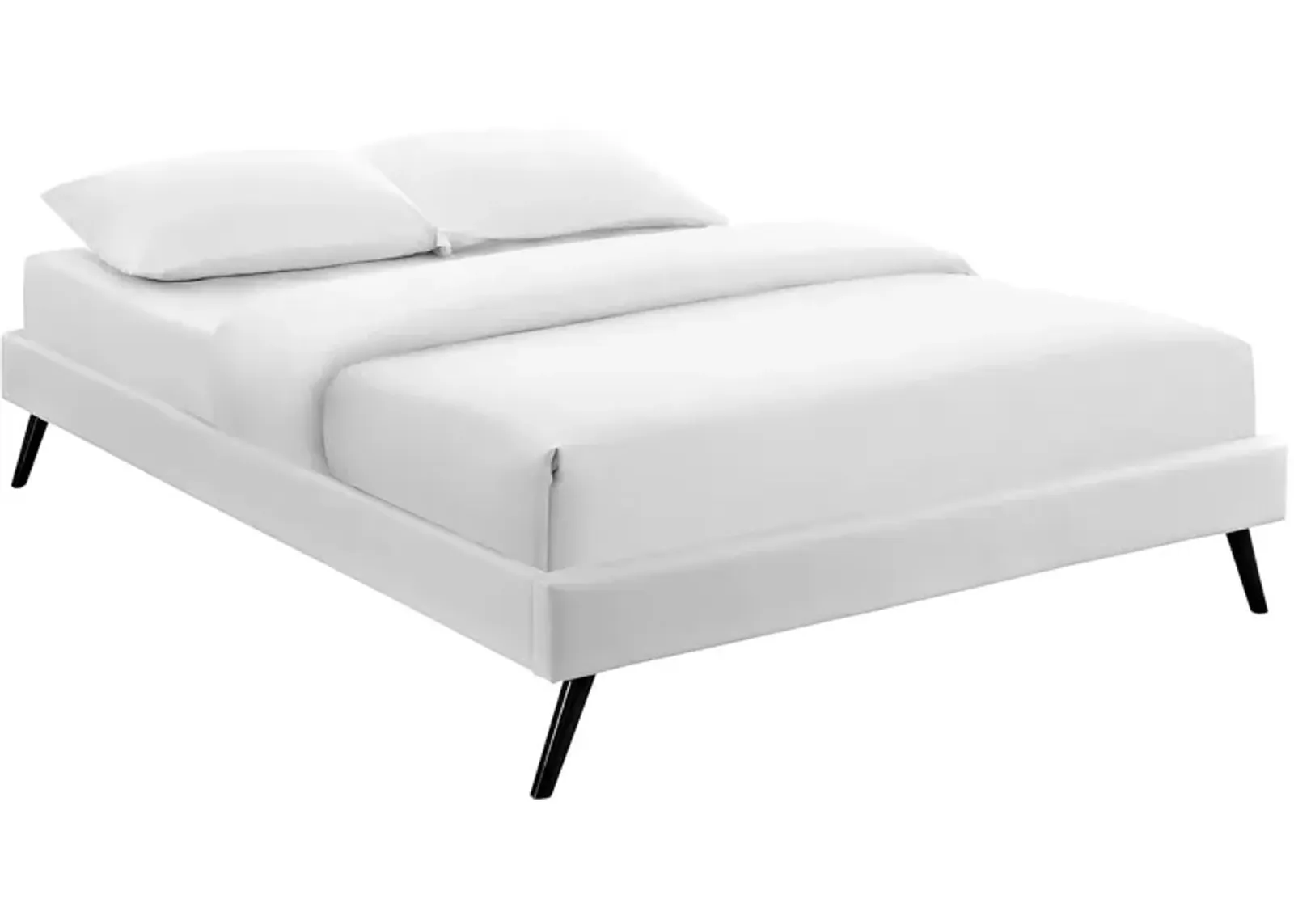 Modway - Loryn Full Vinyl Bed Frame with Round Splayed Legs White