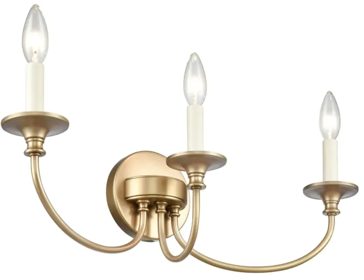 Cecil 22'' Wide 3-Light Brass Vanity Light