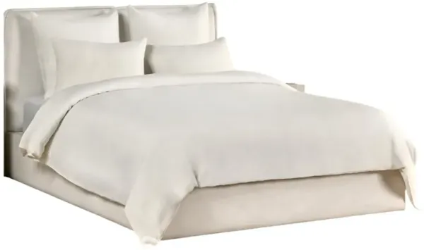 Paula Queen Size Duvet, Ivory Extra Soft Stone Washed Hemp and Cotton - Benzara