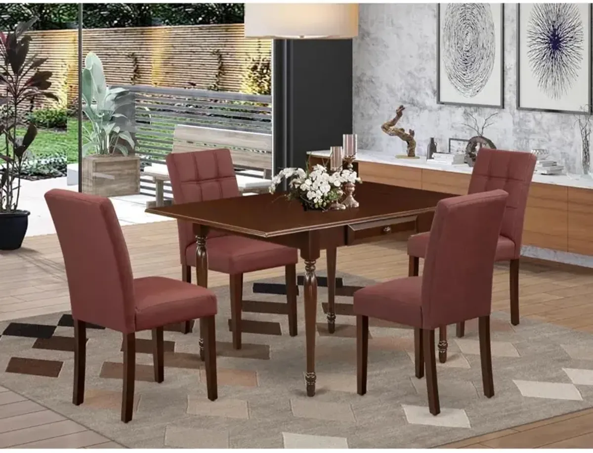 5 Piece Mid Century Modern Dining Table Set consists A Modern Table