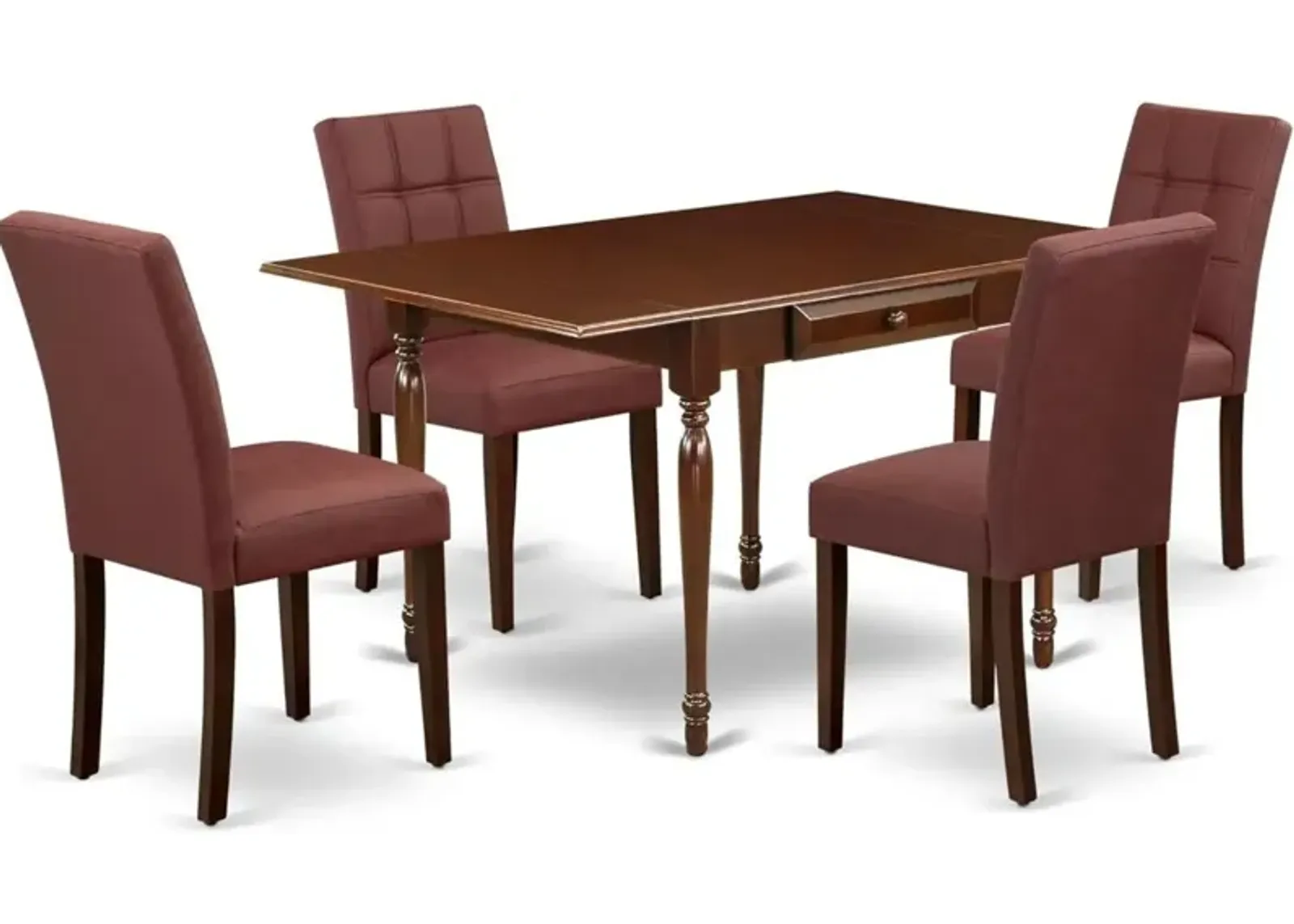 5 Piece Mid Century Modern Dining Table Set consists A Modern Table